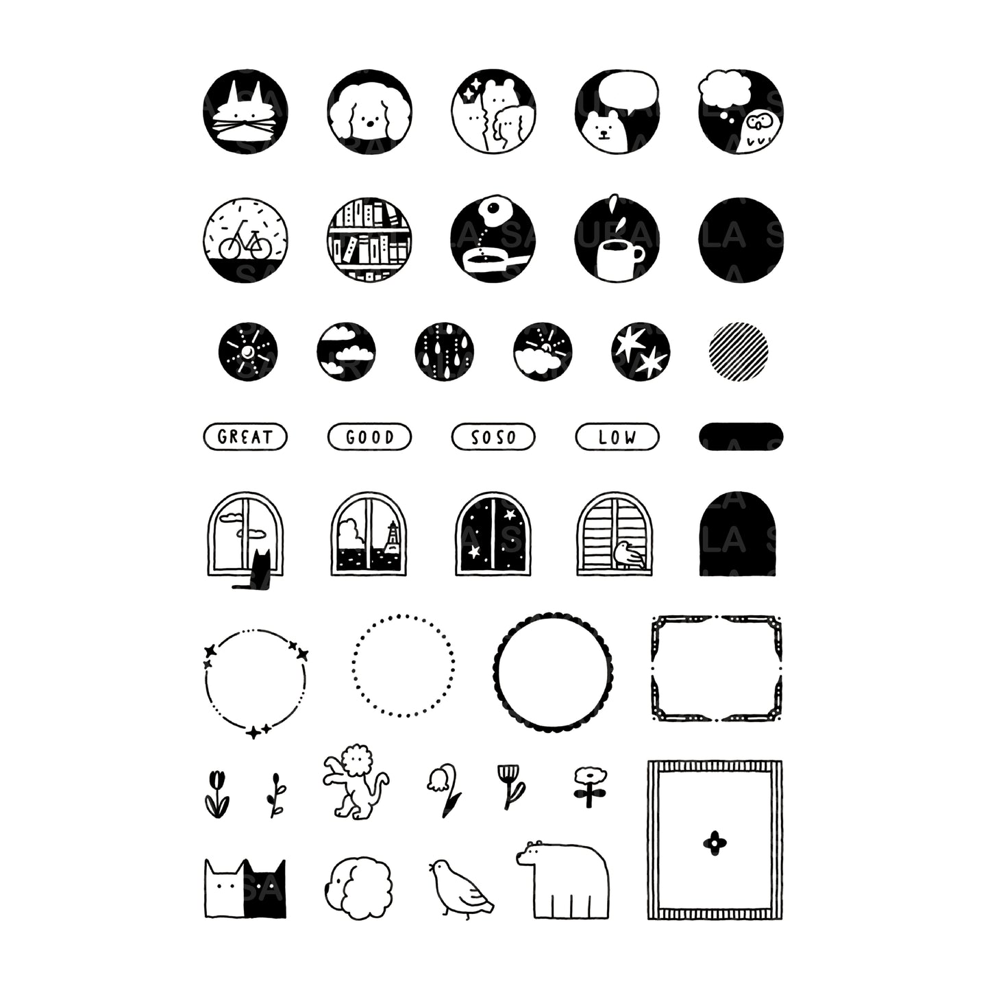 Mojitoe x Sakuralala Clear Stamps - Daily Bits