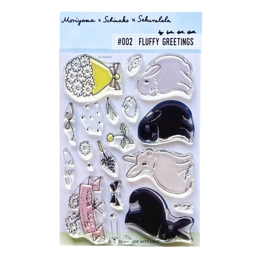 Sakuralala x Moriyama x Schinako Clear Stamps - 002 Fluffy Greetings
