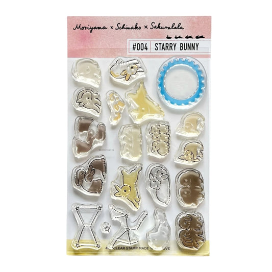 Sakuralala x Moriyama x Schinako Clear Stamps - 004 Starry Bunny