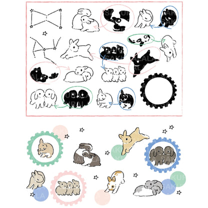 Sakuralala x Moriyama x Schinako Clear Stamps - 004 Starry Bunny
