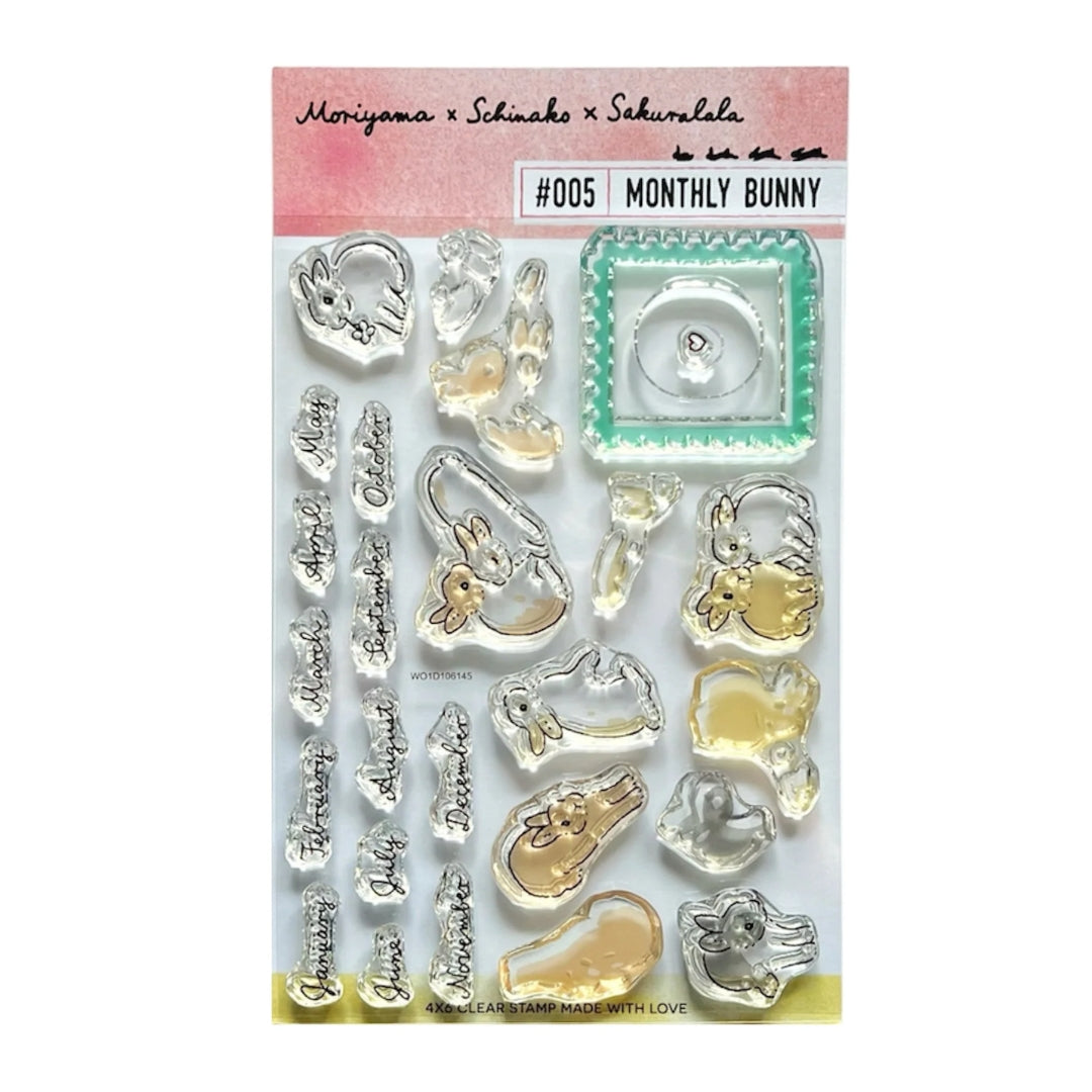 Sakuralala x Moriyama x Schinako Clear Stamps - 005 Monthly Bunny