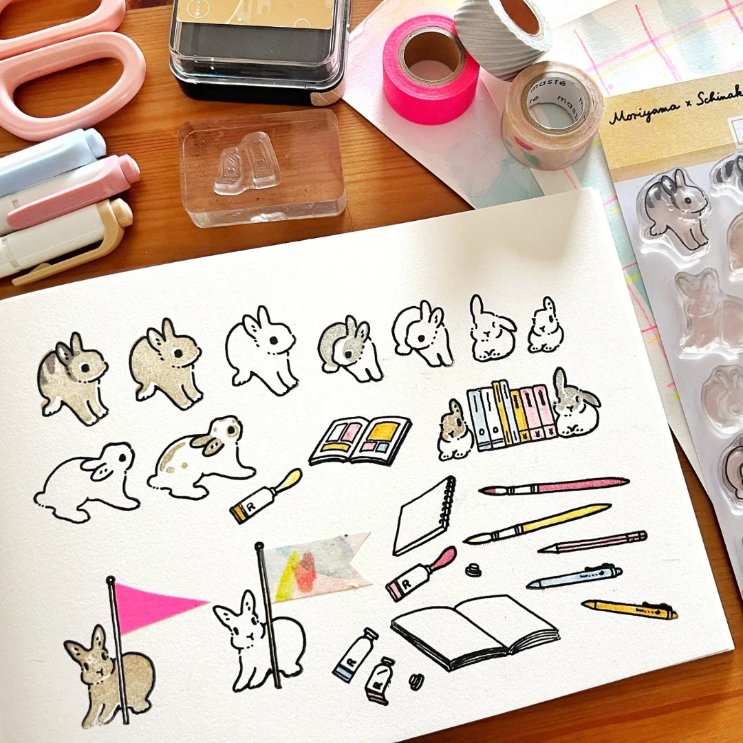Sakuralala x Moriyama x Schinako Clear Stamps - 007 Bungu Bunny
