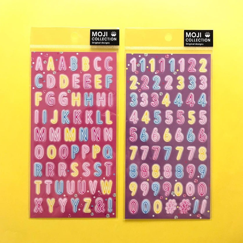 Mind Wave Moji Collection Alphabet & Number Sticker - Neon – Shokakko
