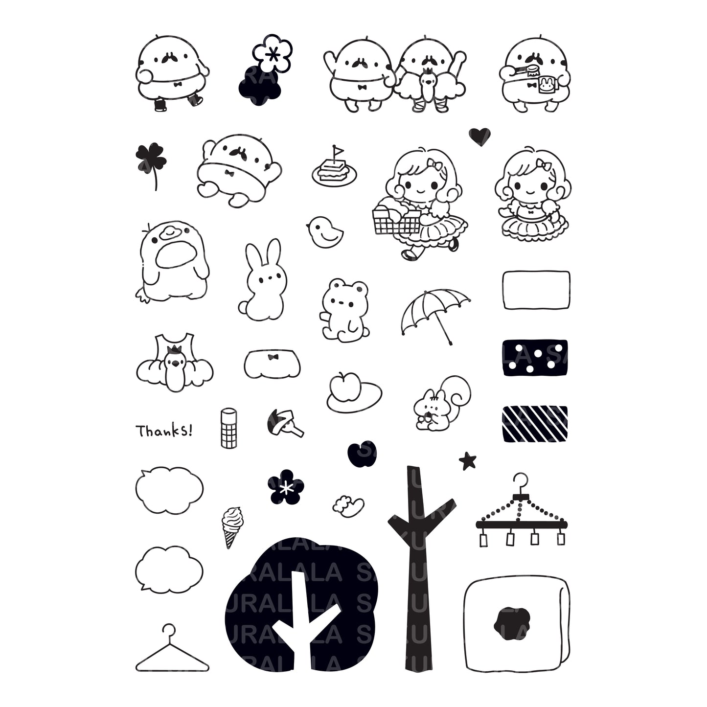 Sakuralala x Noppo* Clear Stamps - To-san & His Forest Friends
