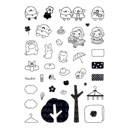 Sakuralala x Noppo* Clear Stamps - To-san & His Forest Friends