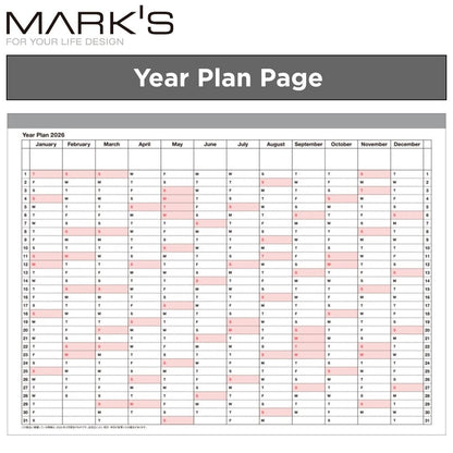 Mark's 2025-26 Notebook Calendar - M | Horizontal | Monthly Block