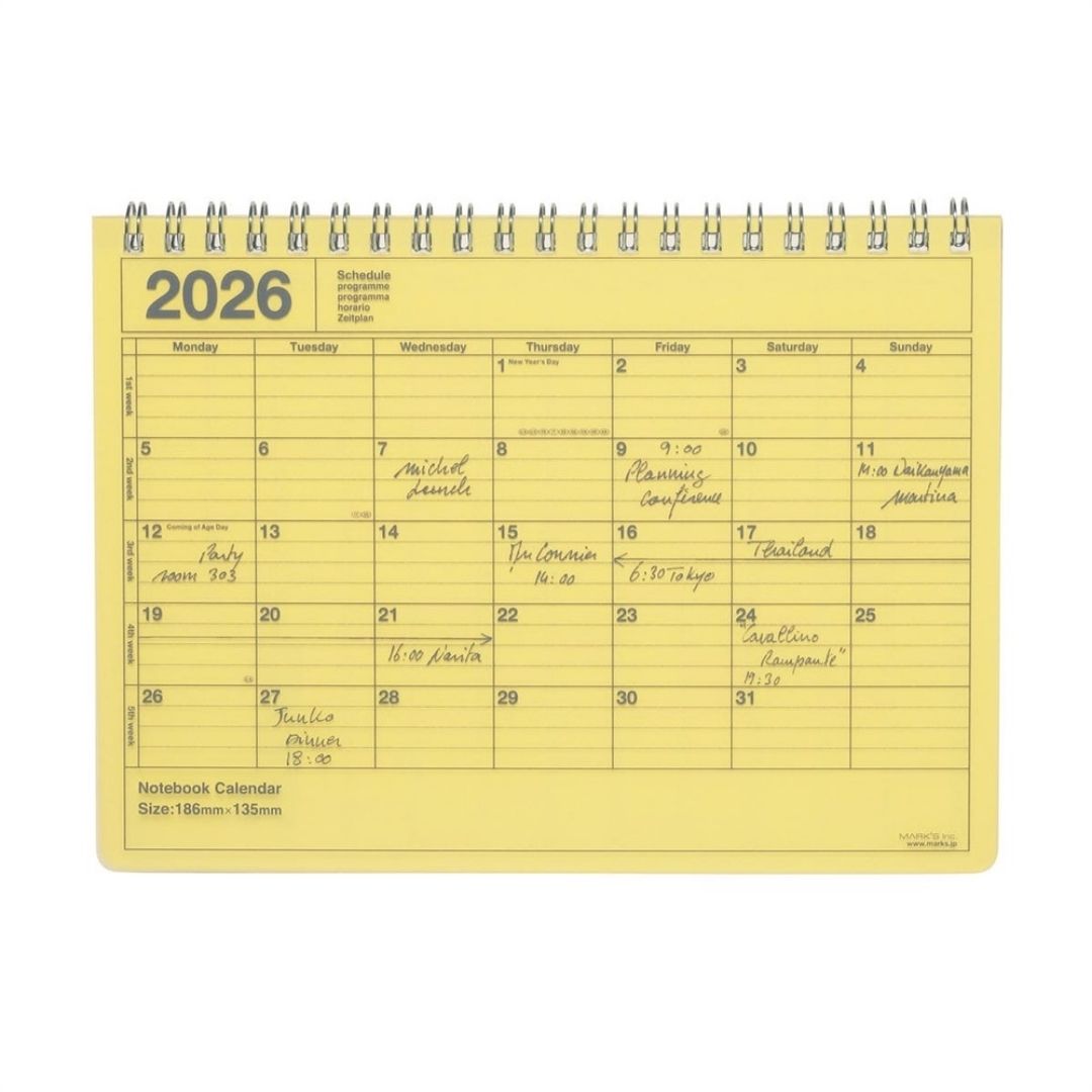 Mark's 2026 Notebook Calendar - S | Horizontal | Monthly Block