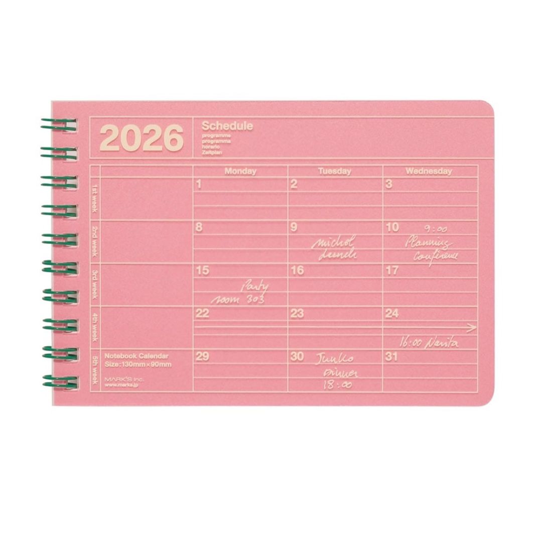 Mark's 2026 Notebook Calendar - XS | Vertical | Monthly Block