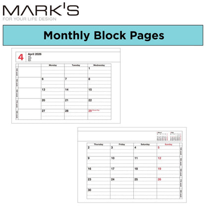 Mark's 2026 Notebook Calendar - XS | Vertical | Monthly Block