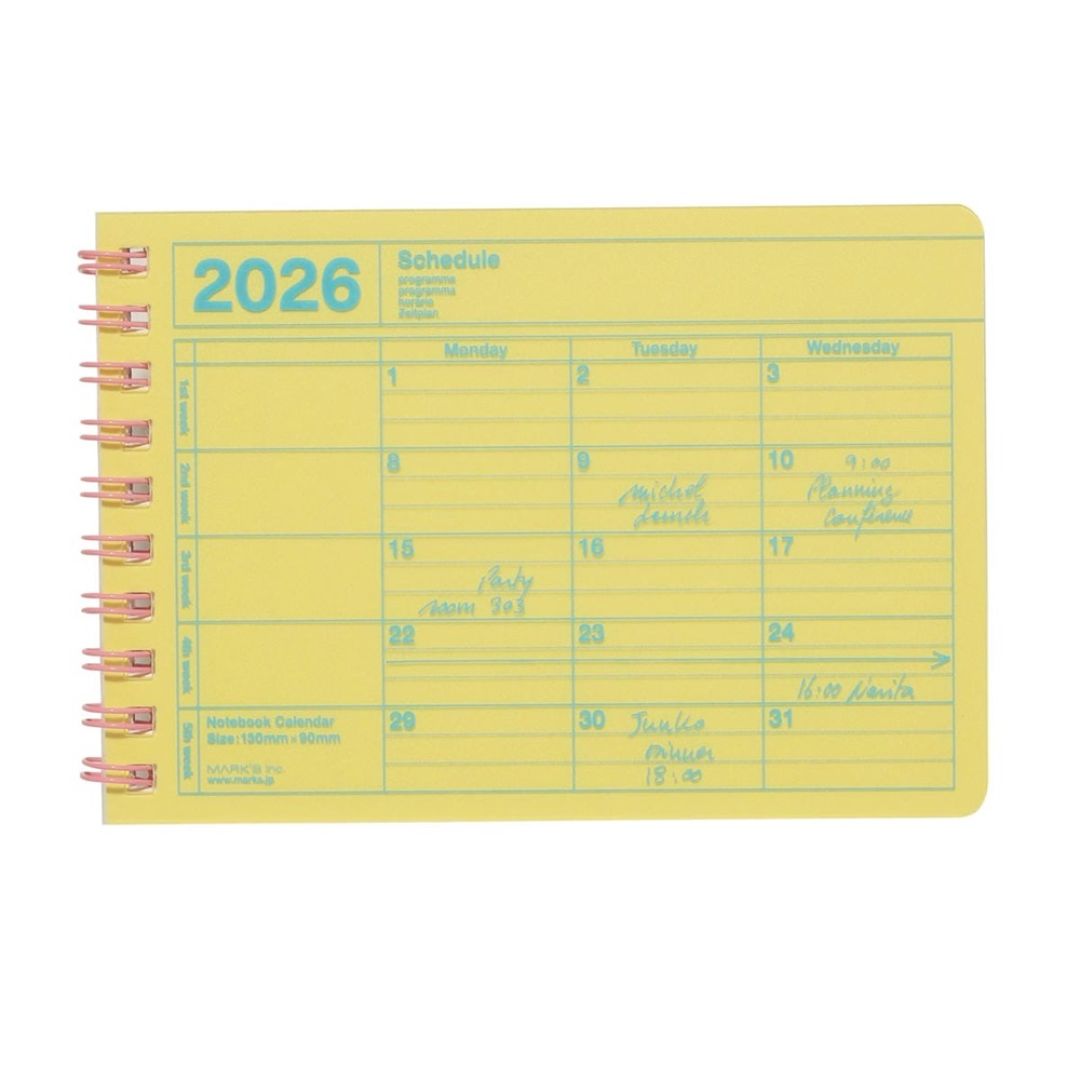 Mark's 2026 Notebook Calendar - XS | Vertical | Monthly Block