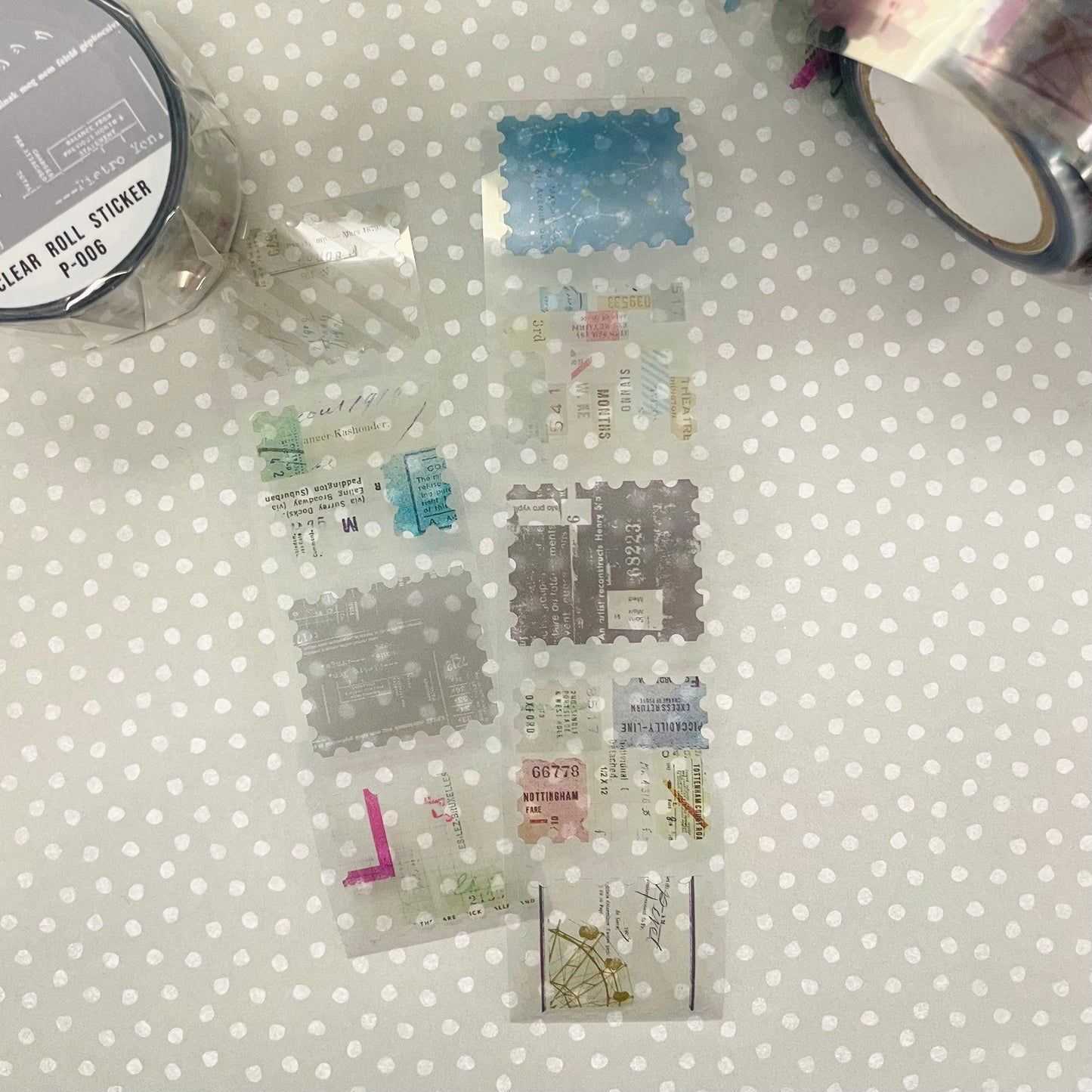Yohaku Clear Roll Sticker Sample - P-006 Basic