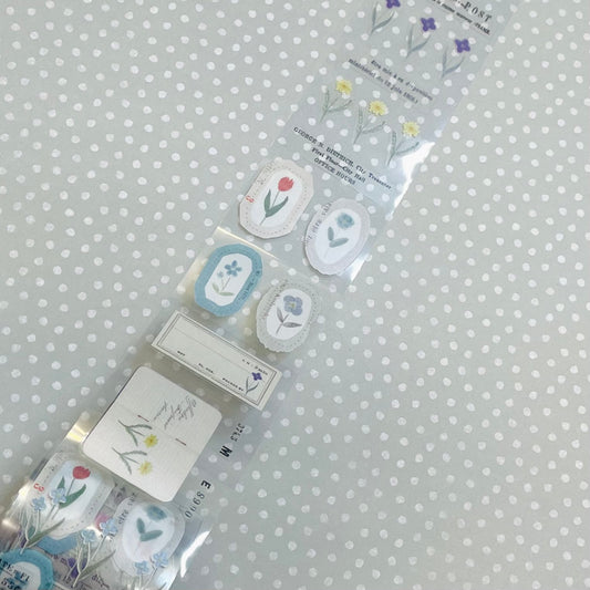 Yohaku Clear Roll Sticker Sample - P-009 Garden