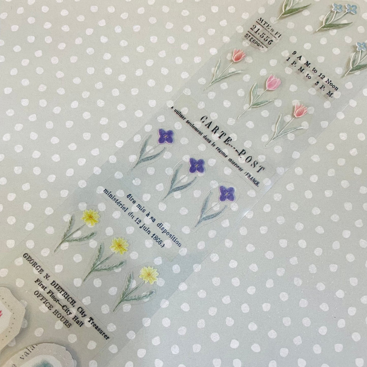 Yohaku Clear Roll Sticker Sample - P-009 Garden