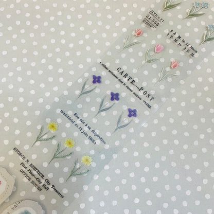 Yohaku Clear Roll Sticker Sample - P-009 Garden