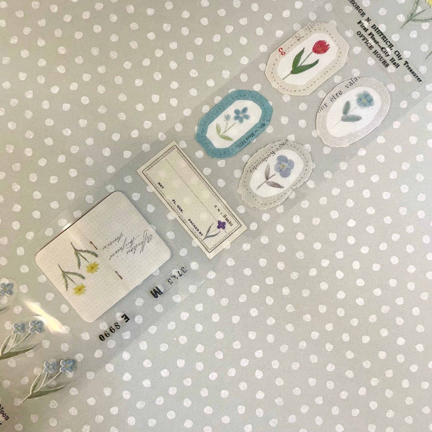 Yohaku Clear Roll Sticker Sample - P-009 Garden