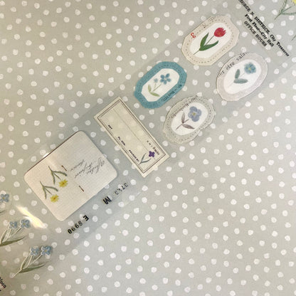 Yohaku Clear Roll Sticker Sample - P-009 Garden
