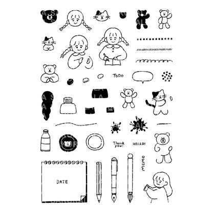 Sakuralala x Peppoko Clear Stamps - Stationery