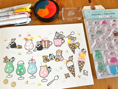 Peppoko x Sakuralala Clear Stamps - Love Sweets