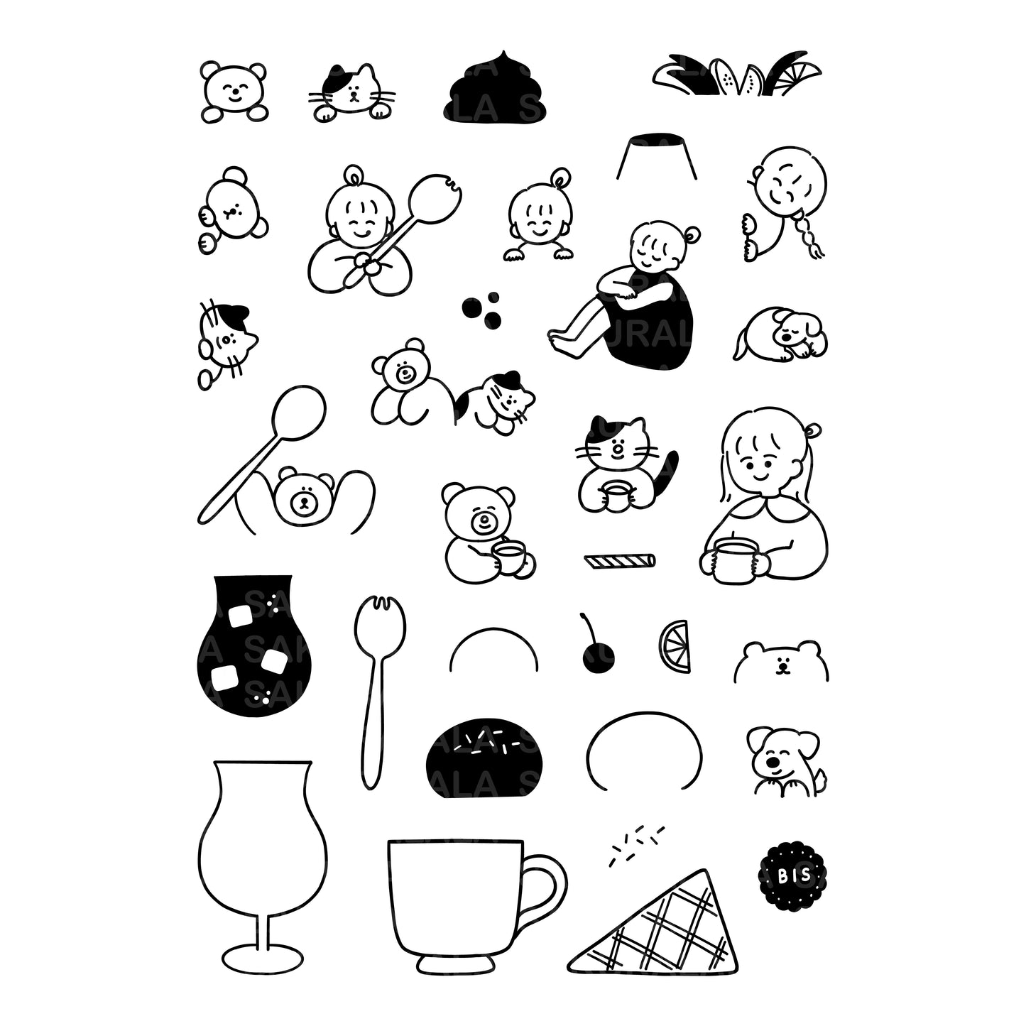 Peppoko x Sakuralala Clear Stamps - Love Sweets