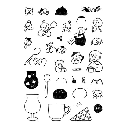 Peppoko x Sakuralala Clear Stamps - Love Sweets