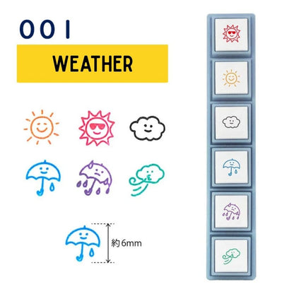 Kodomo No Kao Pochitto Pick! Push Button Stamp - Weather