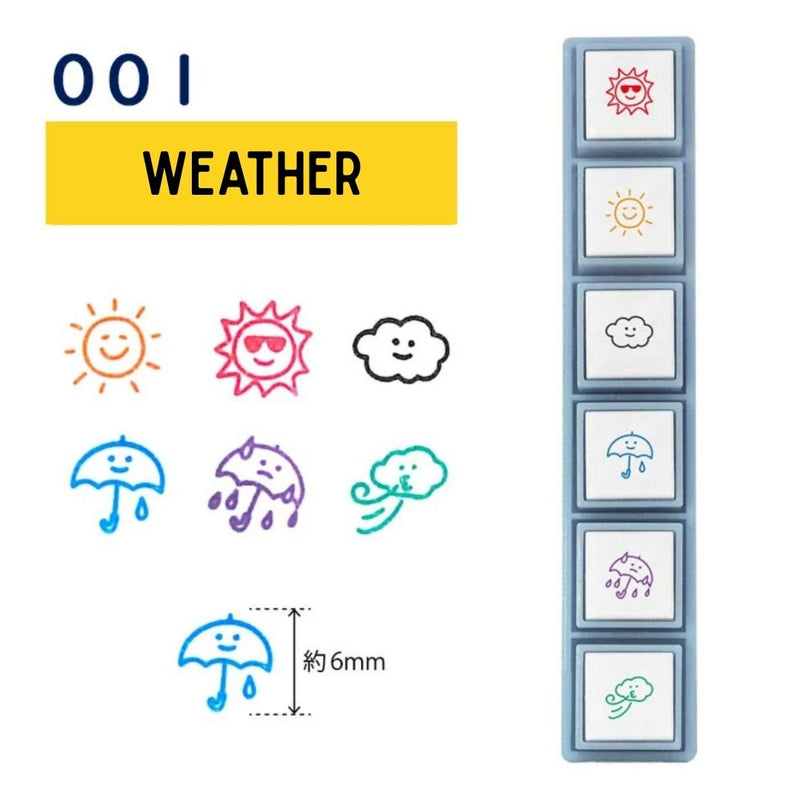 Kodomo No Kao Pochitto Pick! Push Button Stamp - Weather