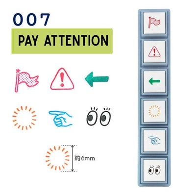 Kodomo No Kao Pochitto Pick! Push Button Stamp - Pay Attention