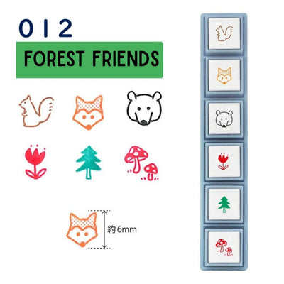 Kodomo No Kao Pochitto Pick! Push Button Stamp - Forest Friends