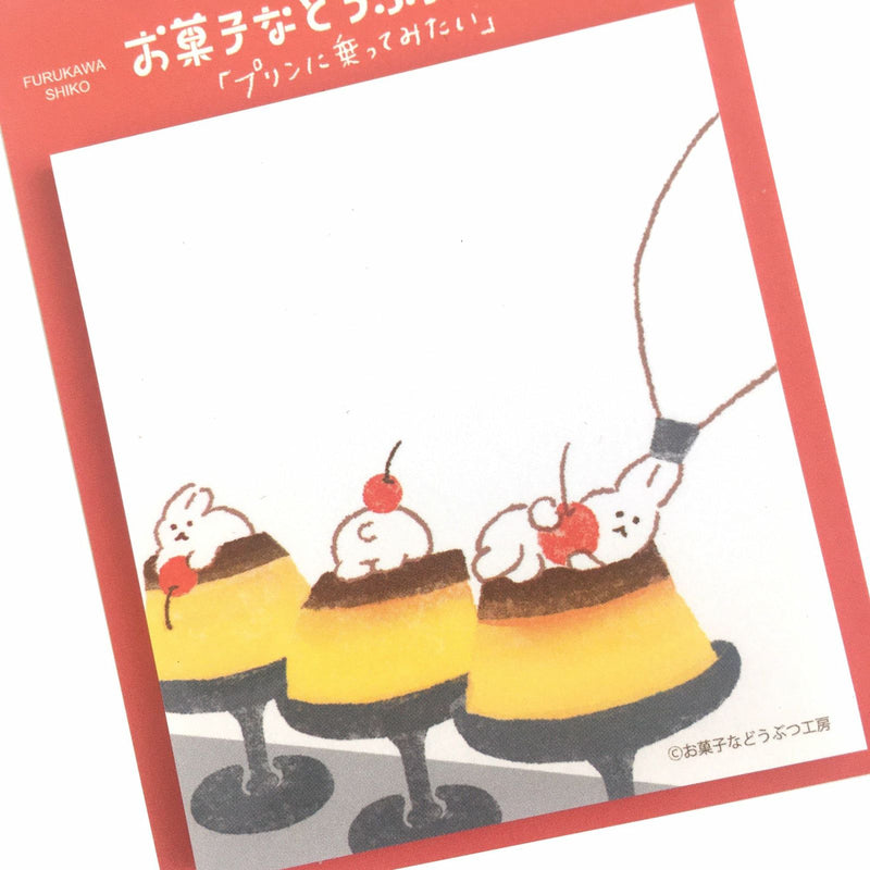 Furukawa Paper Works Sweets Animal Workshop Sticky Notes - Pudding