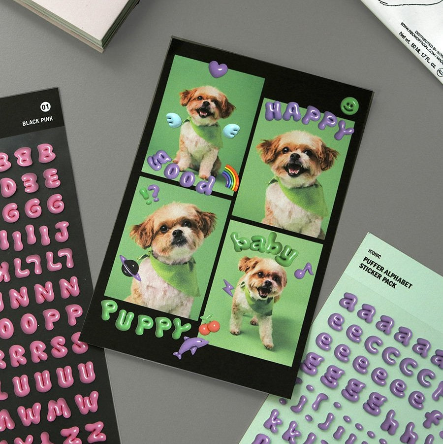 Iconic Puffer Alphabet & Number Sticker Pack