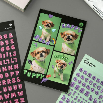 Iconic Puffer Alphabet & Number Sticker Pack