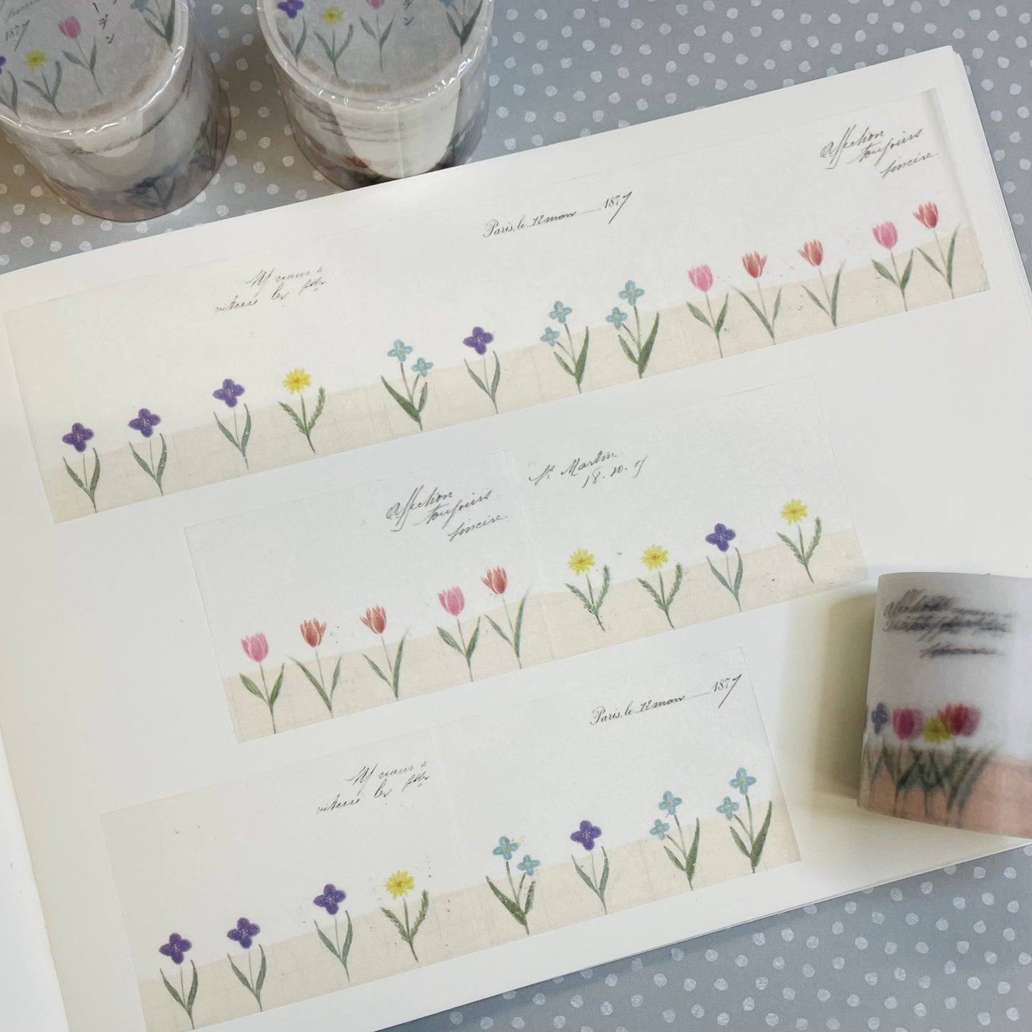 Yohaku Tracing Roll Sticky Note- R-009 Garden