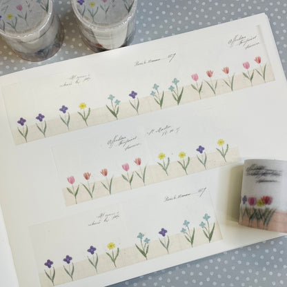 Yohaku Tracing Roll Sticky Note- R-009 Garden