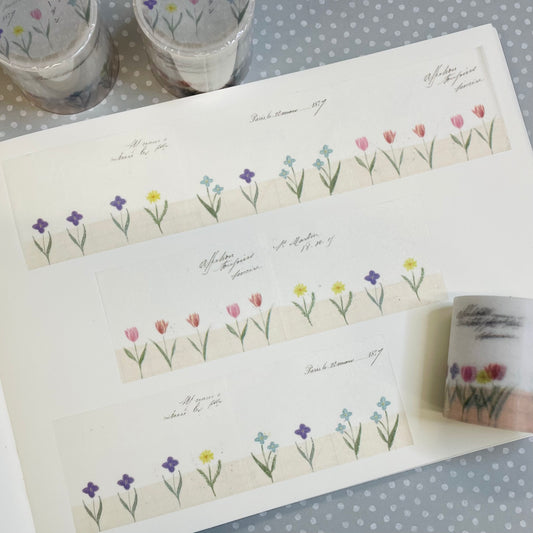 Yohaku Tracing Roll Sticky Note- R-009 Garden