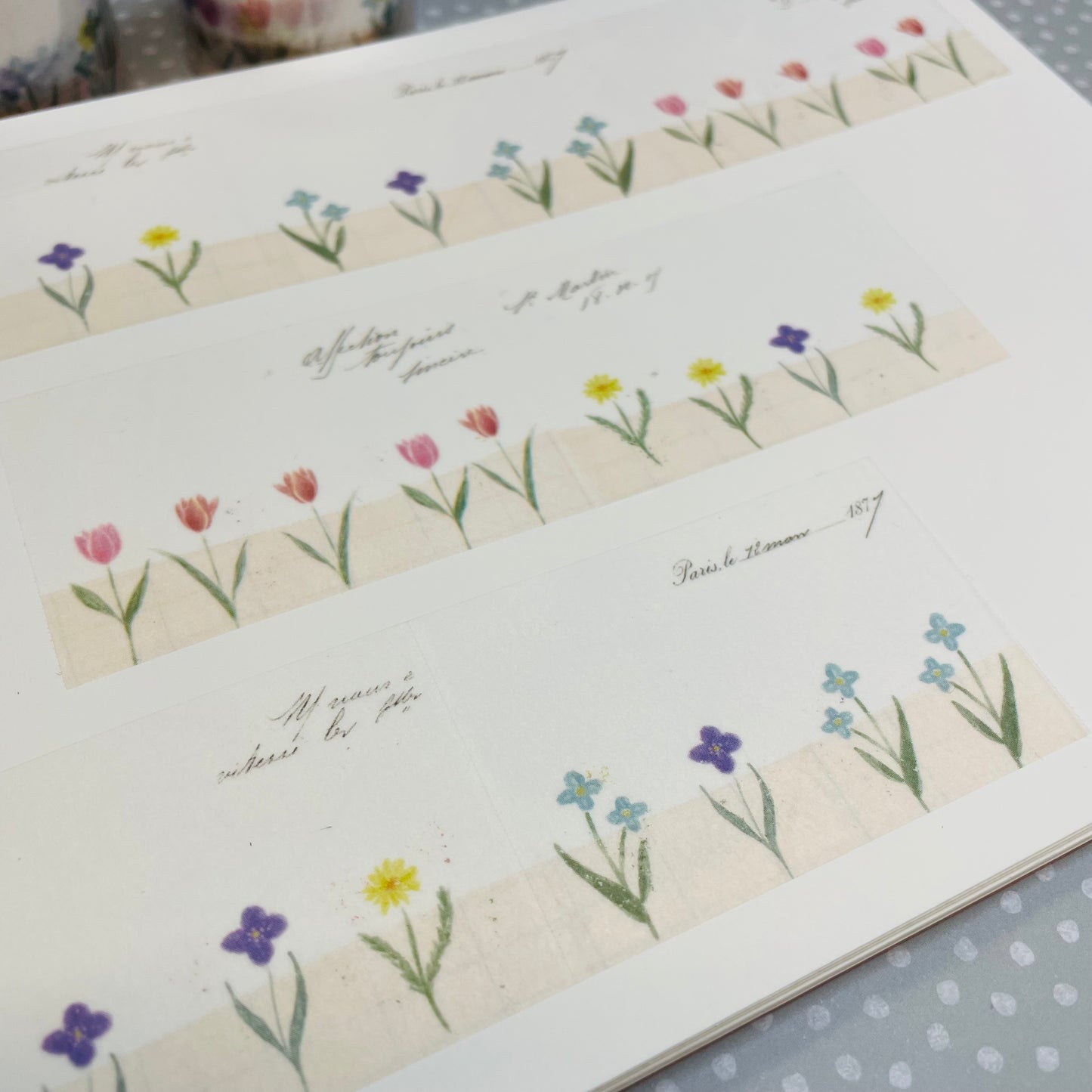 Yohaku Tracing Roll Sticky Note- R-009 Garden