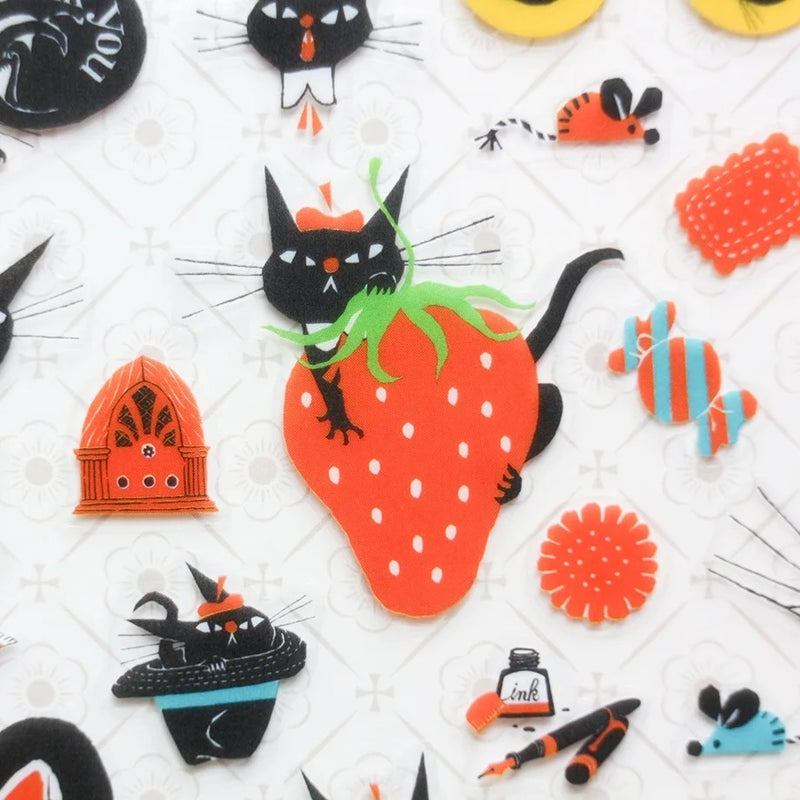 Cozyca Products x Kuroneco Design Clear Sticker - Black Cat Robin and Company vol.1