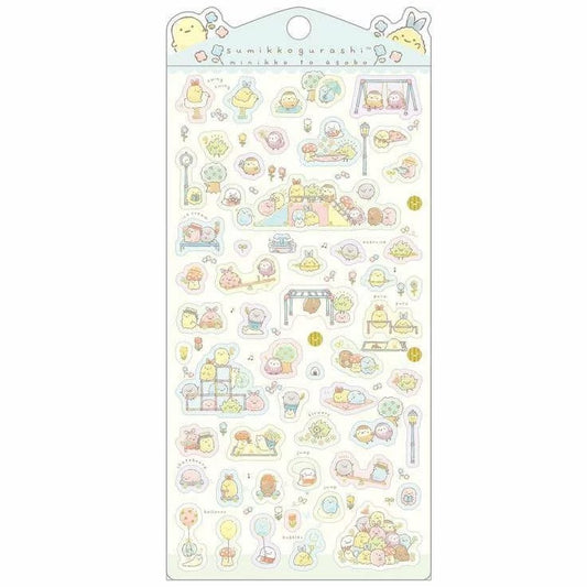 San-X Sumikkogurashi Sticker Sheet - Playground Blue