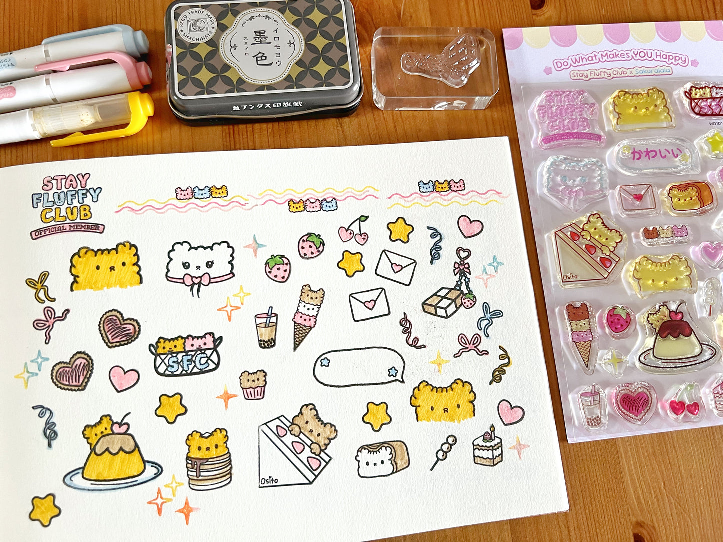 Stay Fluffy Club x Sakuralala Clear Stamps - Do What Makes You Happy