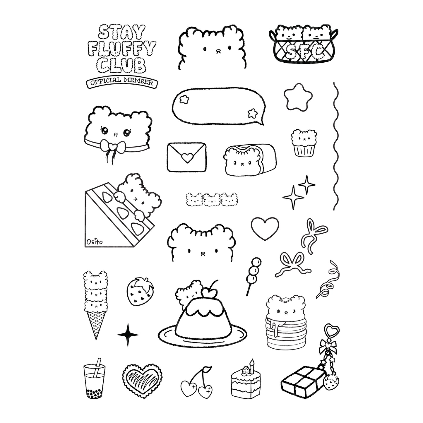 Stay Fluffy Club x Sakuralala Clear Stamps - Do What Makes You Happy