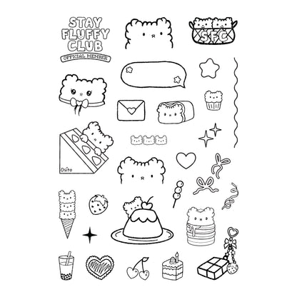 Stay Fluffy Club x Sakuralala Clear Stamps - Do What Makes You Happy
