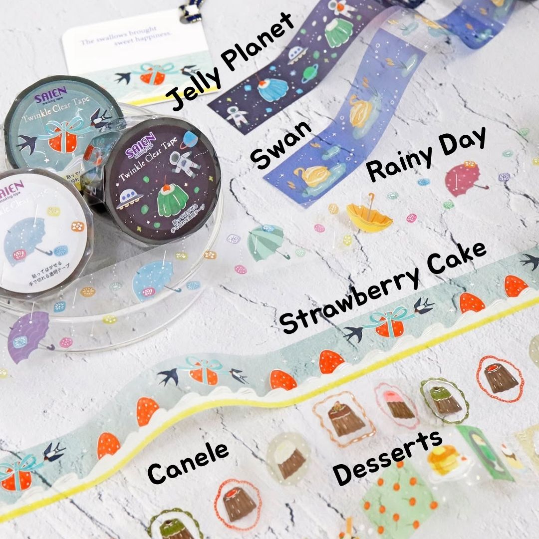 [BUNGUJOSHI 2025] Saien Twinkle Clear Tapes