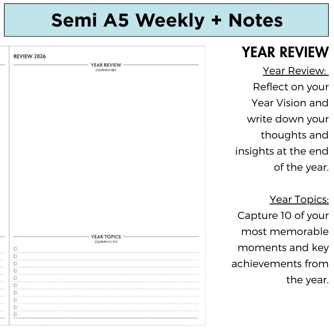 Mark's 2026 Planner Diary - Semi A5 | Weekly + Notes | EDiT Clear Pocket