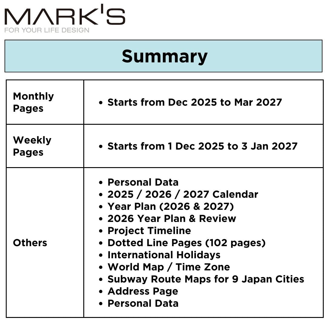 Mark's 2026 Planner Diary - Semi A5 | Weekly + Notes | EDiT Clear Pocket