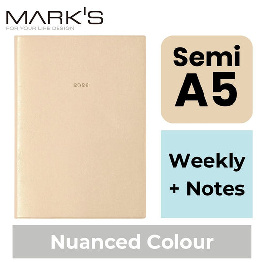 Mark's 2026 Planner Diary - Semi A5 | Weekly + Notes | EDiT Nuanced Colours