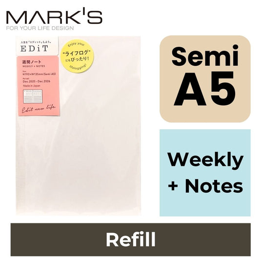 Mark's 2026 Planner Diary Refill - Semi A5 | Weekly + Notes