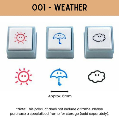 Kodomo No Kao Pochitto Pick! Push Button Stamp - Set of 3 | Weather