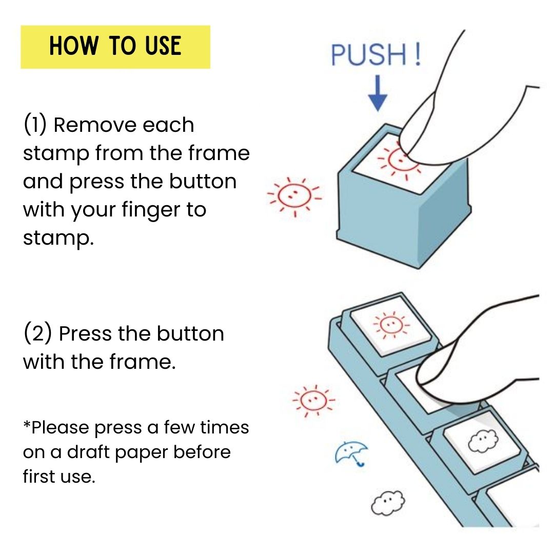 Kodomo No Kao Pochitto Pick! Push Button Stamp - Set of 3 | Schedule