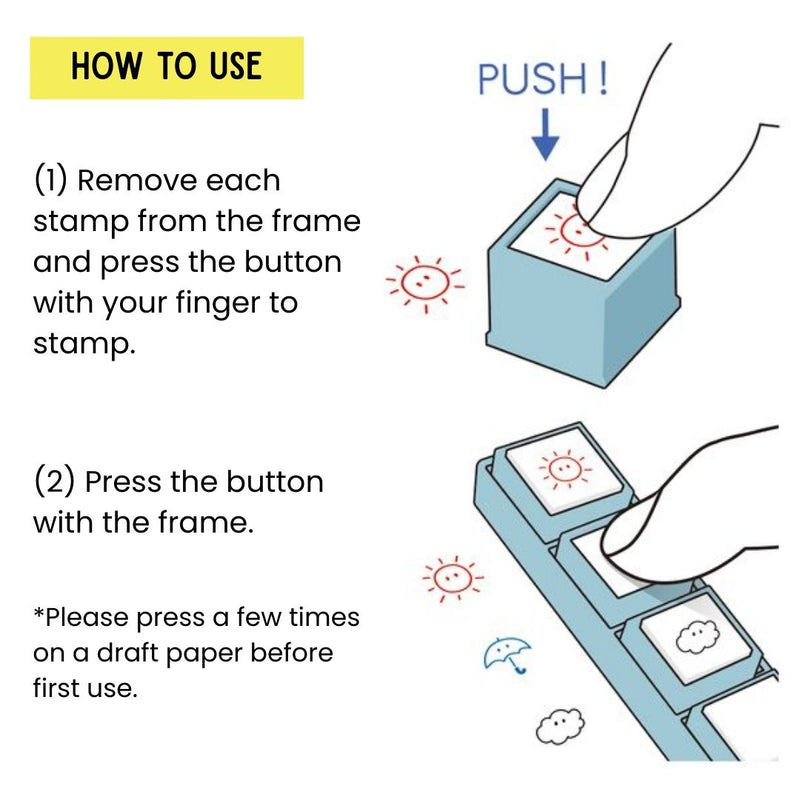 Kodomo No Kao Pochitto Pick! Push Button Stamp - Set of 3 | Ghost