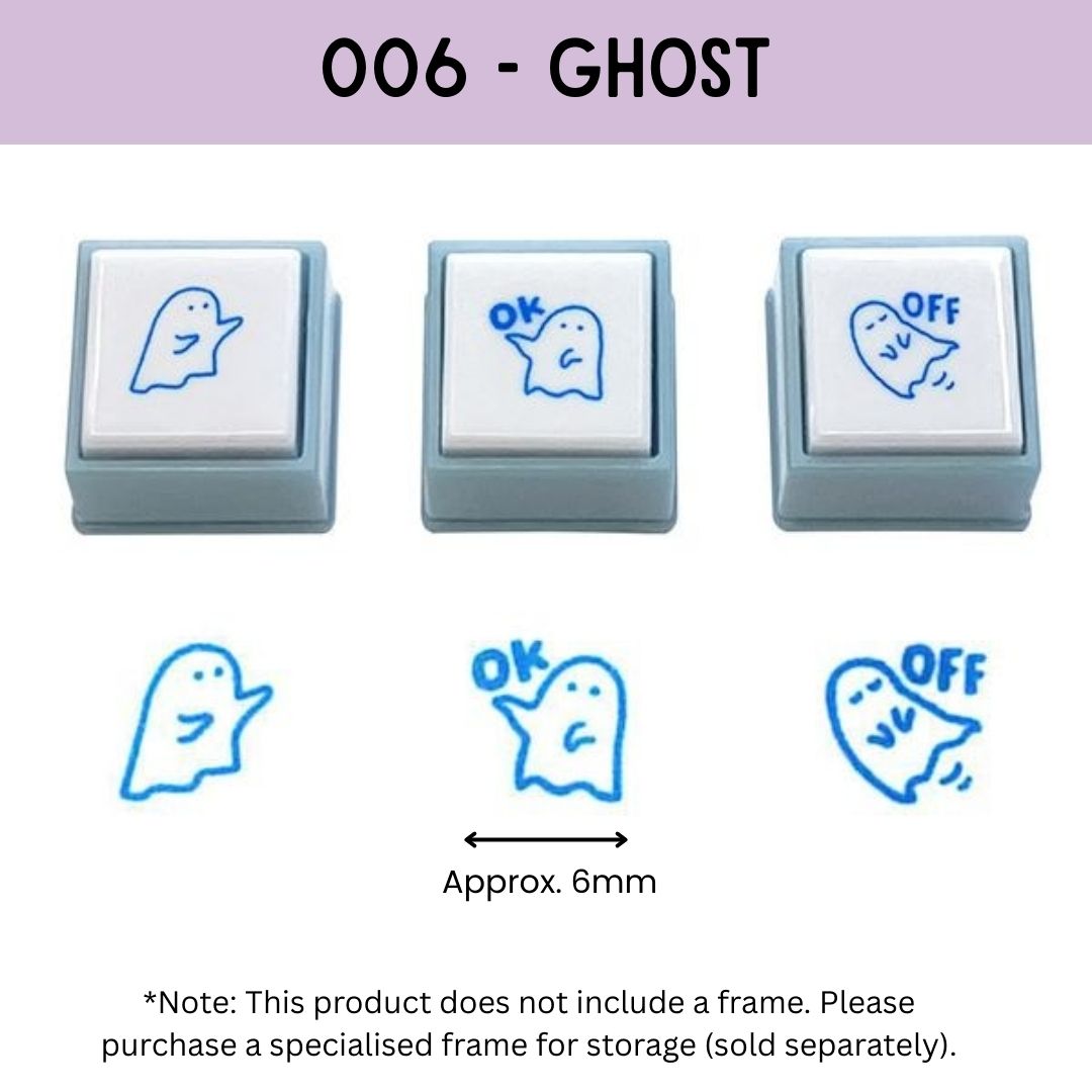 Kodomo No Kao Pochitto Pick! Push Button Stamp - Set of 3 | Ghost
