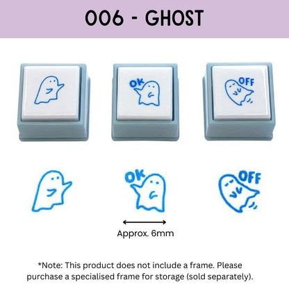 Kodomo No Kao Pochitto Pick! Push Button Stamp - Set of 3 | Ghost